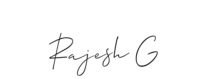 Create a beautiful signature design for name Rajesh G. With this signature (Allison_Script) fonts, you can make a handwritten signature for free. Rajesh G signature style 2 images and pictures png