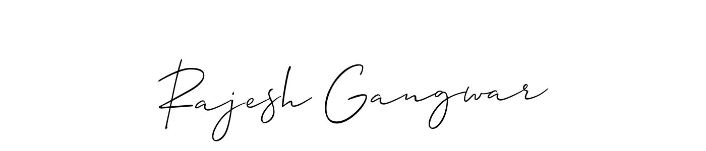 The best way (Allison_Script) to make a short signature is to pick only two or three words in your name. The name Rajesh Gangwar include a total of six letters. For converting this name. Rajesh Gangwar signature style 2 images and pictures png