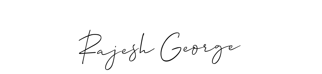 How to make Rajesh George name signature. Use Allison_Script style for creating short signs online. This is the latest handwritten sign. Rajesh George signature style 2 images and pictures png