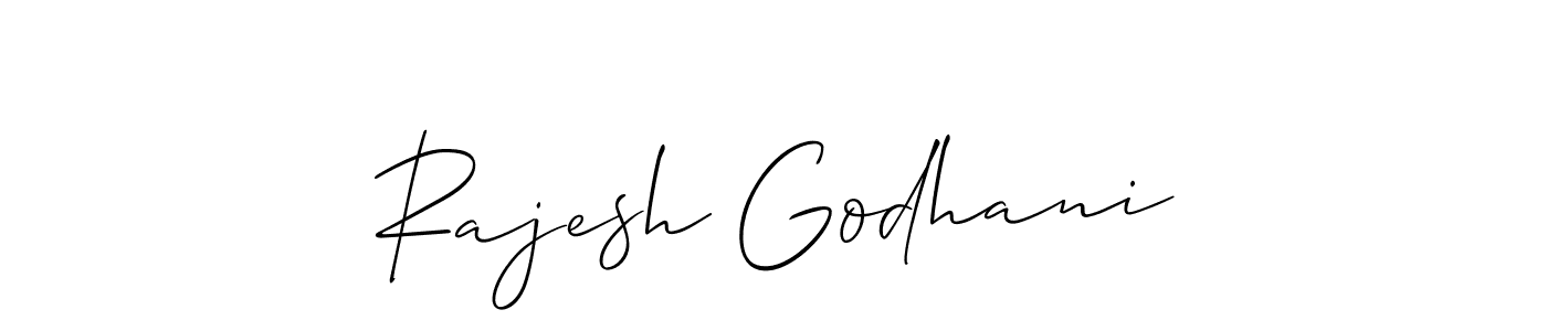 Rajesh Godhani stylish signature style. Best Handwritten Sign (Allison_Script) for my name. Handwritten Signature Collection Ideas for my name Rajesh Godhani. Rajesh Godhani signature style 2 images and pictures png