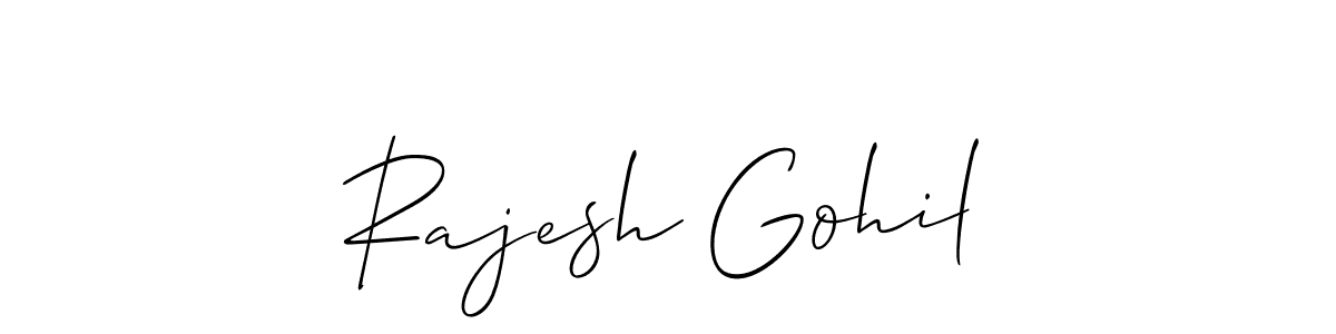 This is the best signature style for the Rajesh Gohil name. Also you like these signature font (Allison_Script). Mix name signature. Rajesh Gohil signature style 2 images and pictures png