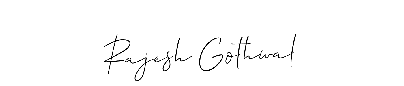 How to make Rajesh Gothwal signature? Allison_Script is a professional autograph style. Create handwritten signature for Rajesh Gothwal name. Rajesh Gothwal signature style 2 images and pictures png