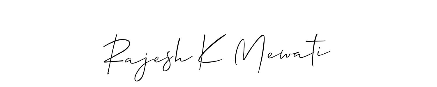 How to make Rajesh K Mewati signature? Allison_Script is a professional autograph style. Create handwritten signature for Rajesh K Mewati name. Rajesh K Mewati signature style 2 images and pictures png