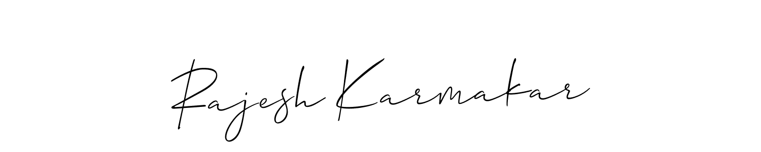 Also You can easily find your signature by using the search form. We will create Rajesh Karmakar name handwritten signature images for you free of cost using Allison_Script sign style. Rajesh Karmakar signature style 2 images and pictures png
