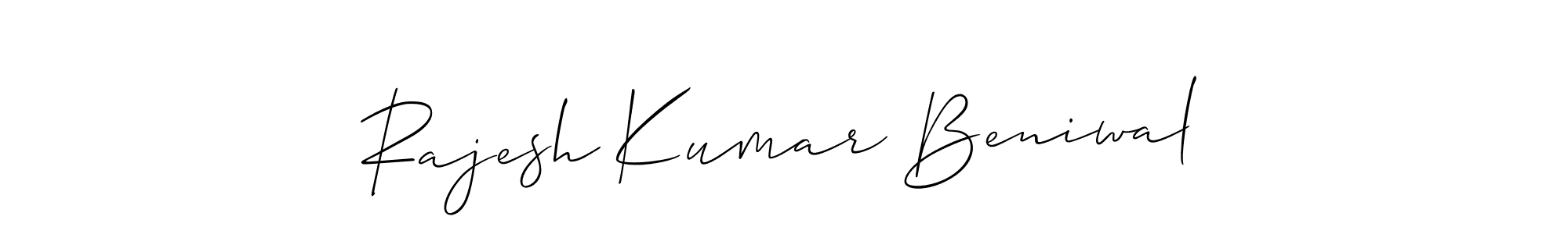 Make a beautiful signature design for name Rajesh Kumar Beniwal. With this signature (Allison_Script) style, you can create a handwritten signature for free. Rajesh Kumar Beniwal signature style 2 images and pictures png
