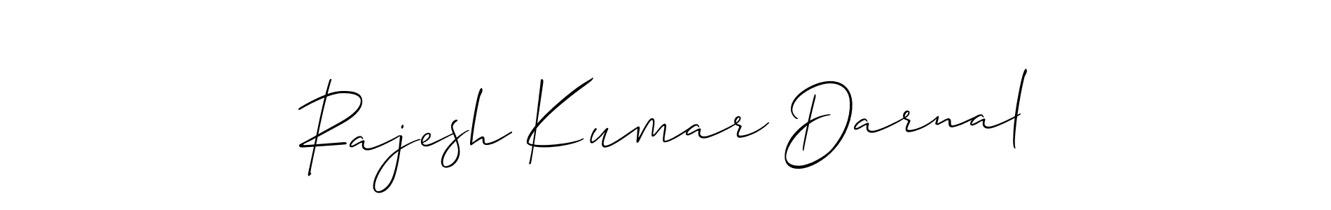 The best way (Allison_Script) to make a short signature is to pick only two or three words in your name. The name Rajesh Kumar Darnal include a total of six letters. For converting this name. Rajesh Kumar Darnal signature style 2 images and pictures png