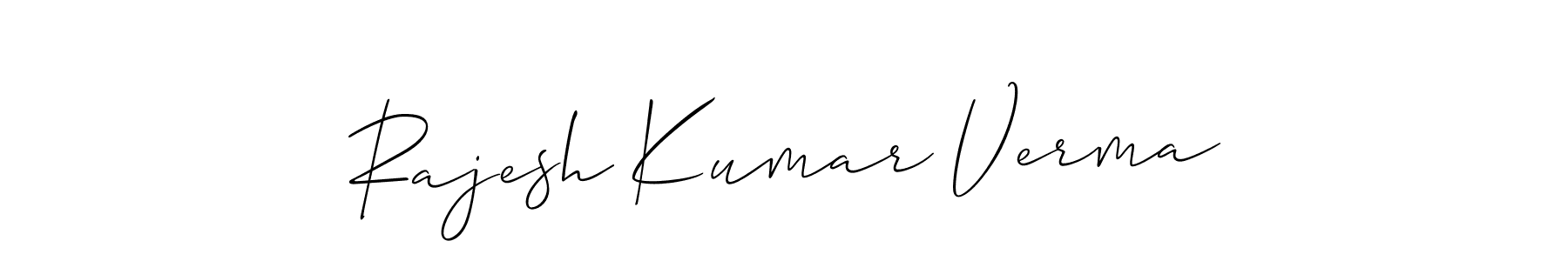 The best way (Allison_Script) to make a short signature is to pick only two or three words in your name. The name Rajesh Kumar Verma include a total of six letters. For converting this name. Rajesh Kumar Verma signature style 2 images and pictures png
