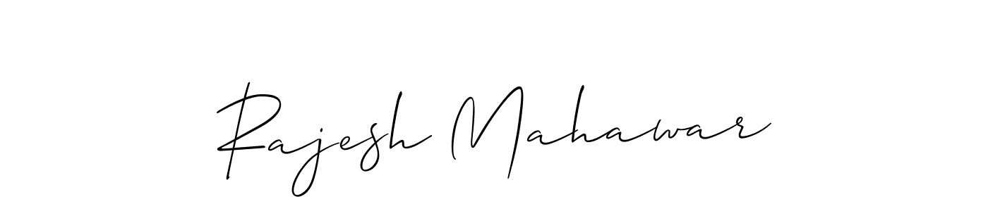 How to make Rajesh Mahawar name signature. Use Allison_Script style for creating short signs online. This is the latest handwritten sign. Rajesh Mahawar signature style 2 images and pictures png