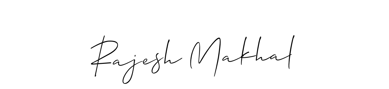 How to make Rajesh Makhal name signature. Use Allison_Script style for creating short signs online. This is the latest handwritten sign. Rajesh Makhal signature style 2 images and pictures png