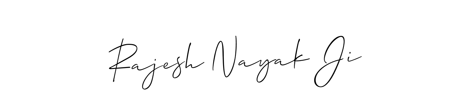 Use a signature maker to create a handwritten signature online. With this signature software, you can design (Allison_Script) your own signature for name Rajesh Nayak Ji. Rajesh Nayak Ji signature style 2 images and pictures png