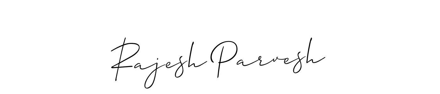 Allison_Script is a professional signature style that is perfect for those who want to add a touch of class to their signature. It is also a great choice for those who want to make their signature more unique. Get Rajesh Parvesh name to fancy signature for free. Rajesh Parvesh signature style 2 images and pictures png