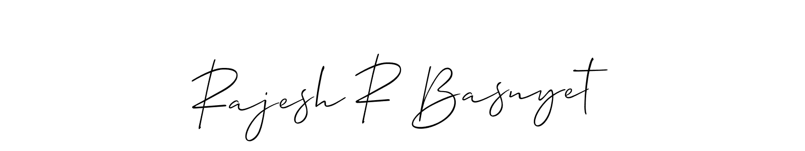 It looks lik you need a new signature style for name Rajesh R Basnyet. Design unique handwritten (Allison_Script) signature with our free signature maker in just a few clicks. Rajesh R Basnyet signature style 2 images and pictures png