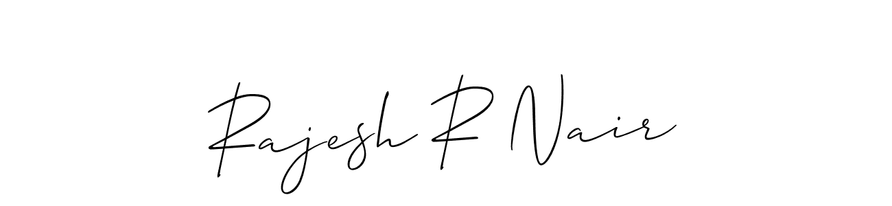 How to make Rajesh R Nair signature? Allison_Script is a professional autograph style. Create handwritten signature for Rajesh R Nair name. Rajesh R Nair signature style 2 images and pictures png