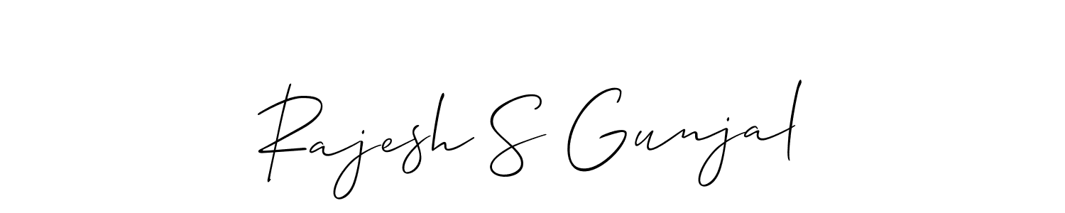 Also You can easily find your signature by using the search form. We will create Rajesh S Gunjal name handwritten signature images for you free of cost using Allison_Script sign style. Rajesh S Gunjal signature style 2 images and pictures png
