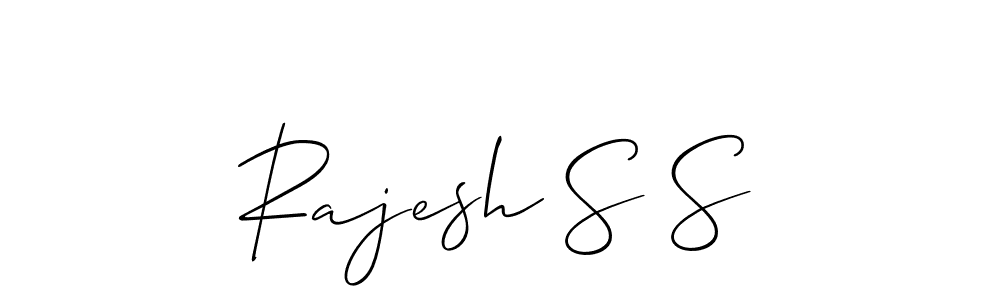 The best way (Allison_Script) to make a short signature is to pick only two or three words in your name. The name Rajesh S S include a total of six letters. For converting this name. Rajesh S S signature style 2 images and pictures png