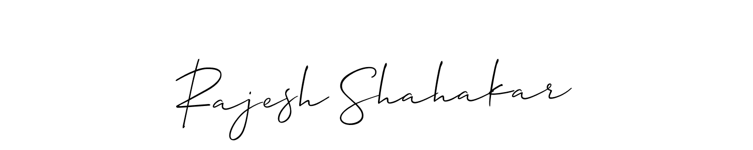 Allison_Script is a professional signature style that is perfect for those who want to add a touch of class to their signature. It is also a great choice for those who want to make their signature more unique. Get Rajesh Shahakar name to fancy signature for free. Rajesh Shahakar signature style 2 images and pictures png