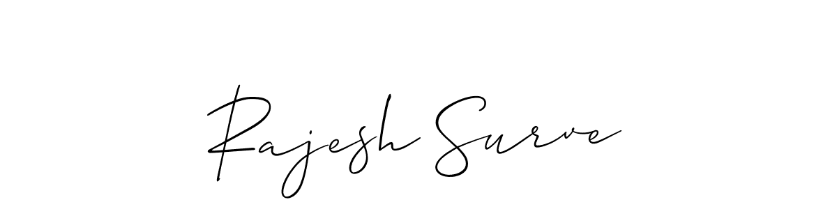 The best way (Allison_Script) to make a short signature is to pick only two or three words in your name. The name Rajesh Surve include a total of six letters. For converting this name. Rajesh Surve signature style 2 images and pictures png