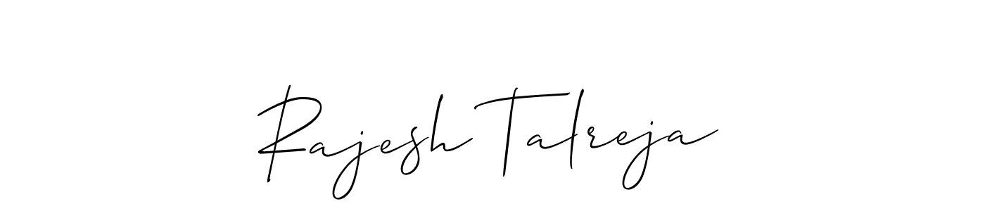 How to make Rajesh Talreja name signature. Use Allison_Script style for creating short signs online. This is the latest handwritten sign. Rajesh Talreja signature style 2 images and pictures png