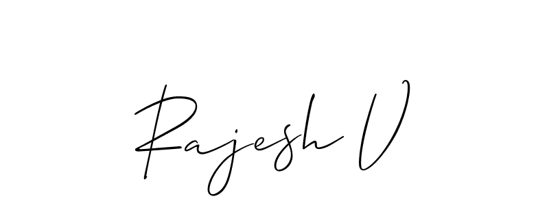 It looks lik you need a new signature style for name Rajesh V. Design unique handwritten (Allison_Script) signature with our free signature maker in just a few clicks. Rajesh V signature style 2 images and pictures png