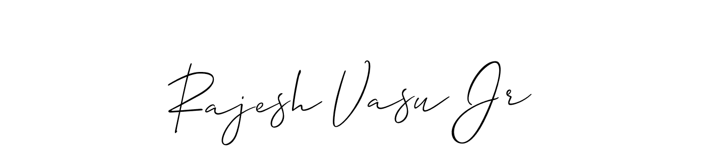 You should practise on your own different ways (Allison_Script) to write your name (Rajesh Vasu Jr) in signature. don't let someone else do it for you. Rajesh Vasu Jr signature style 2 images and pictures png