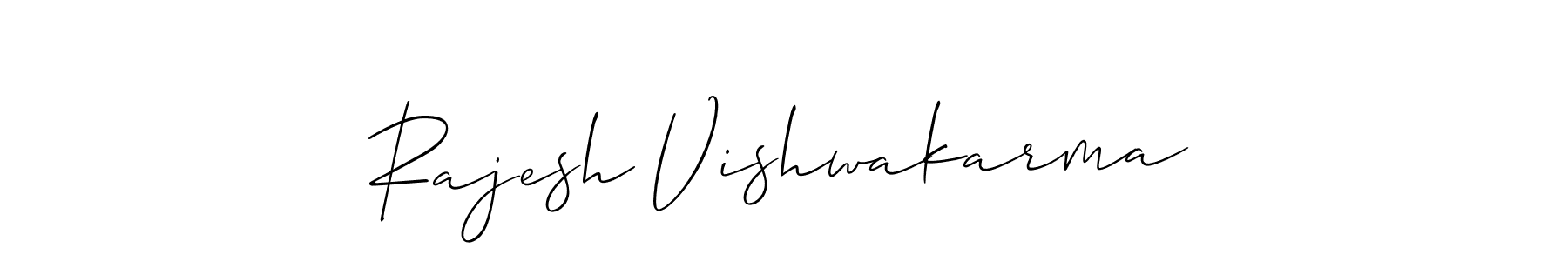 Use a signature maker to create a handwritten signature online. With this signature software, you can design (Allison_Script) your own signature for name Rajesh Vishwakarma. Rajesh Vishwakarma signature style 2 images and pictures png