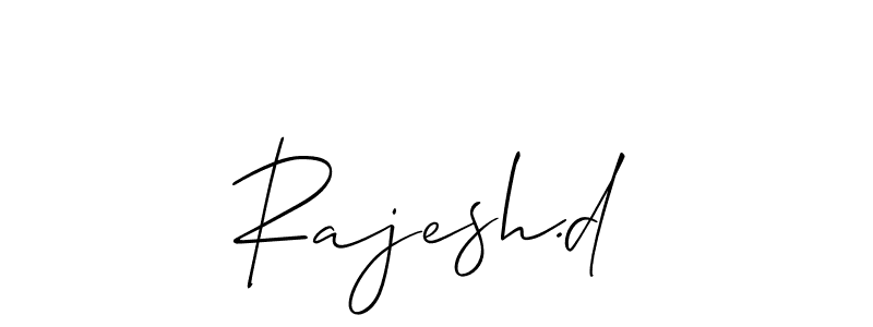 Design your own signature with our free online signature maker. With this signature software, you can create a handwritten (Allison_Script) signature for name Rajesh.d. Rajesh.d signature style 2 images and pictures png