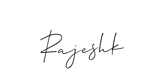 How to make Rajeshk name signature. Use Allison_Script style for creating short signs online. This is the latest handwritten sign. Rajeshk signature style 2 images and pictures png