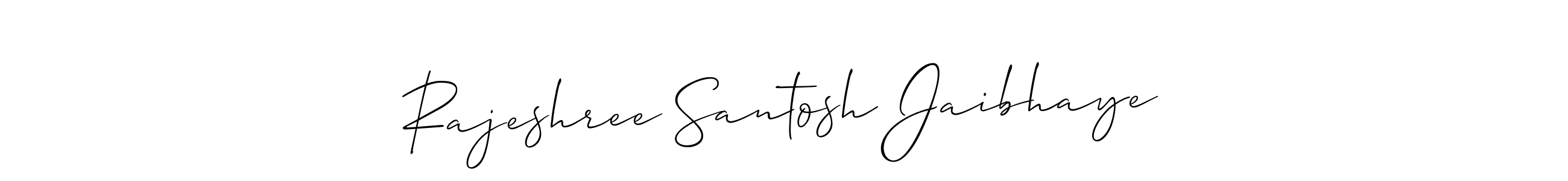 if you are searching for the best signature style for your name Rajeshree Santosh Jaibhaye. so please give up your signature search. here we have designed multiple signature styles  using Allison_Script. Rajeshree Santosh Jaibhaye signature style 2 images and pictures png