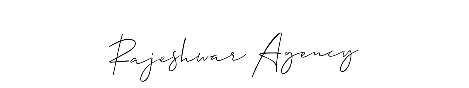 Use a signature maker to create a handwritten signature online. With this signature software, you can design (Allison_Script) your own signature for name Rajeshwar Agency. Rajeshwar Agency signature style 2 images and pictures png