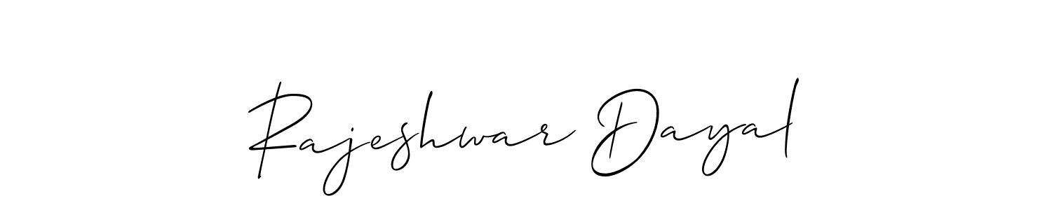 You can use this online signature creator to create a handwritten signature for the name Rajeshwar Dayal. This is the best online autograph maker. Rajeshwar Dayal signature style 2 images and pictures png
