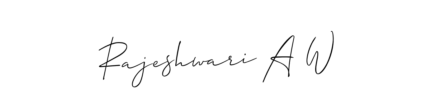 Also we have Rajeshwari A W name is the best signature style. Create professional handwritten signature collection using Allison_Script autograph style. Rajeshwari A W signature style 2 images and pictures png