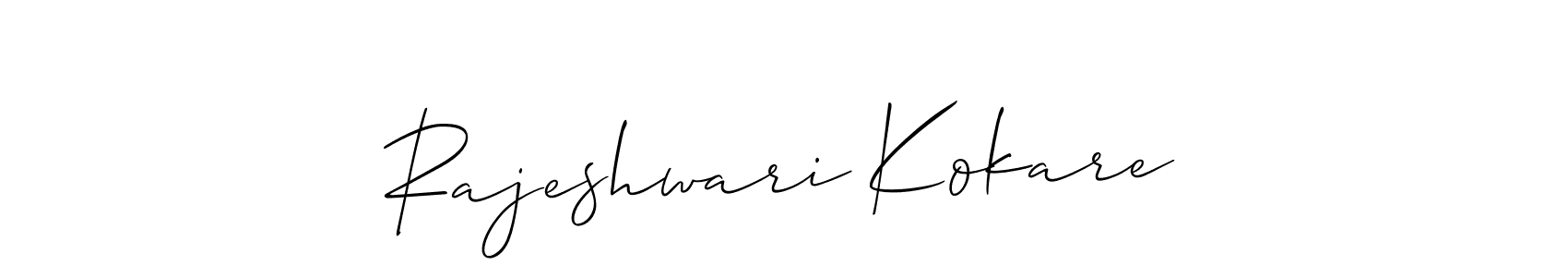 How to make Rajeshwari Kokare signature? Allison_Script is a professional autograph style. Create handwritten signature for Rajeshwari Kokare name. Rajeshwari Kokare signature style 2 images and pictures png