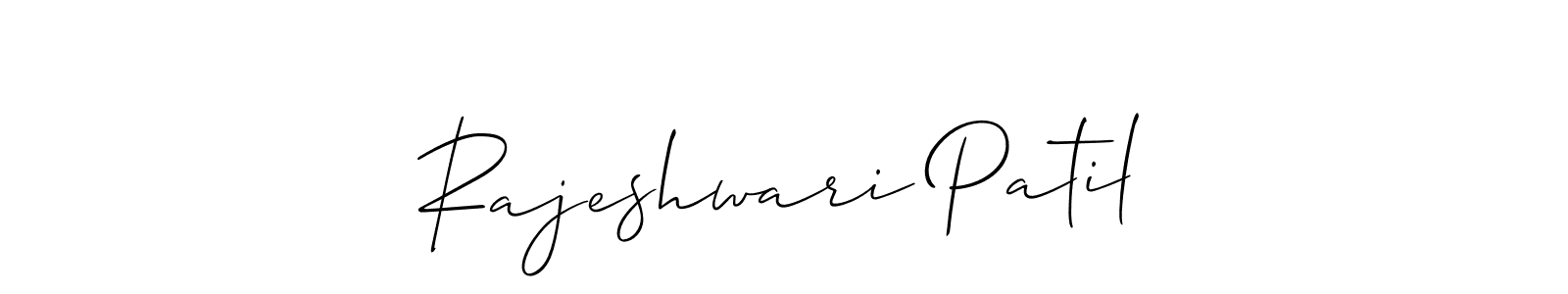 This is the best signature style for the Rajeshwari Patil name. Also you like these signature font (Allison_Script). Mix name signature. Rajeshwari Patil signature style 2 images and pictures png