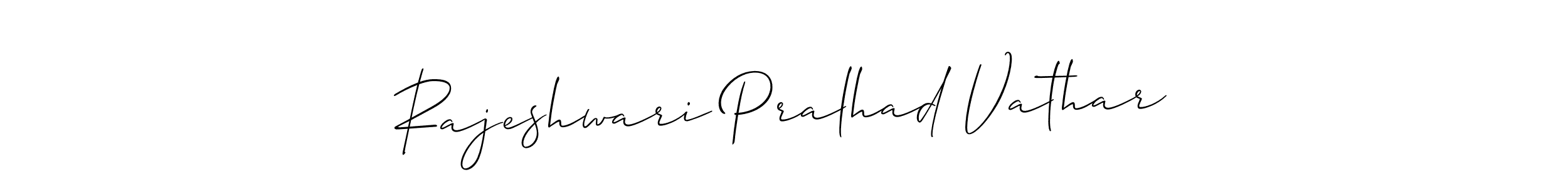 Design your own signature with our free online signature maker. With this signature software, you can create a handwritten (Allison_Script) signature for name Rajeshwari Pralhad Vathar. Rajeshwari Pralhad Vathar signature style 2 images and pictures png