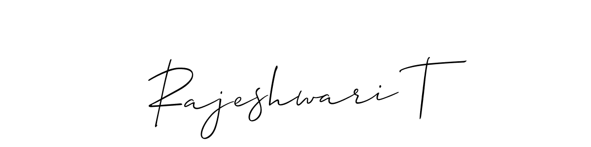 It looks lik you need a new signature style for name Rajeshwari T. Design unique handwritten (Allison_Script) signature with our free signature maker in just a few clicks. Rajeshwari T signature style 2 images and pictures png