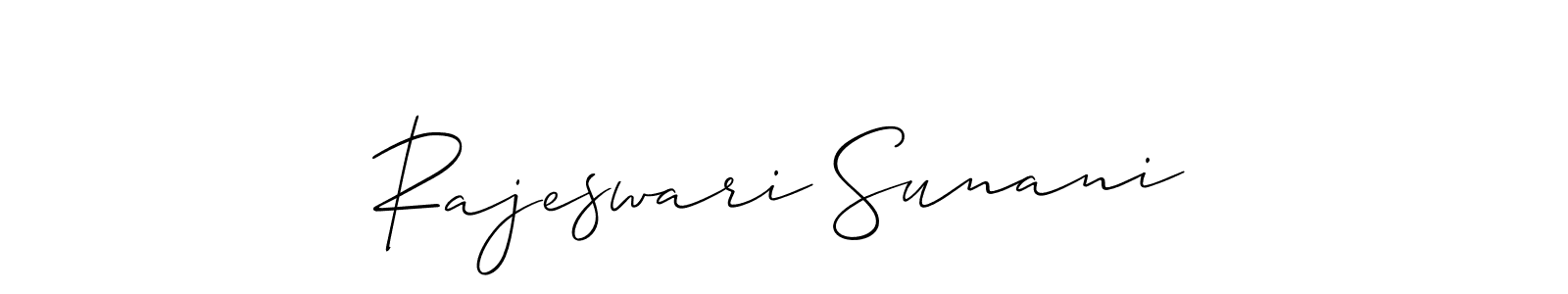 Similarly Allison_Script is the best handwritten signature design. Signature creator online .You can use it as an online autograph creator for name Rajeswari Sunani. Rajeswari Sunani signature style 2 images and pictures png