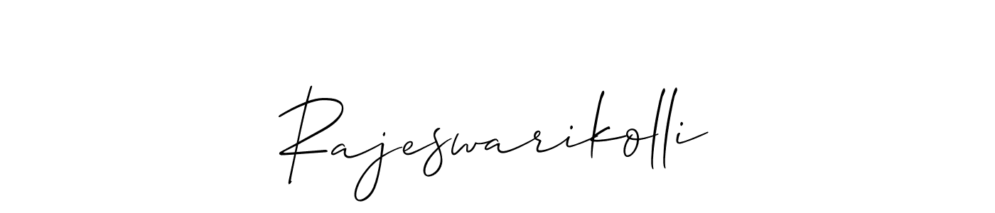 Use a signature maker to create a handwritten signature online. With this signature software, you can design (Allison_Script) your own signature for name Rajeswarikolli. Rajeswarikolli signature style 2 images and pictures png