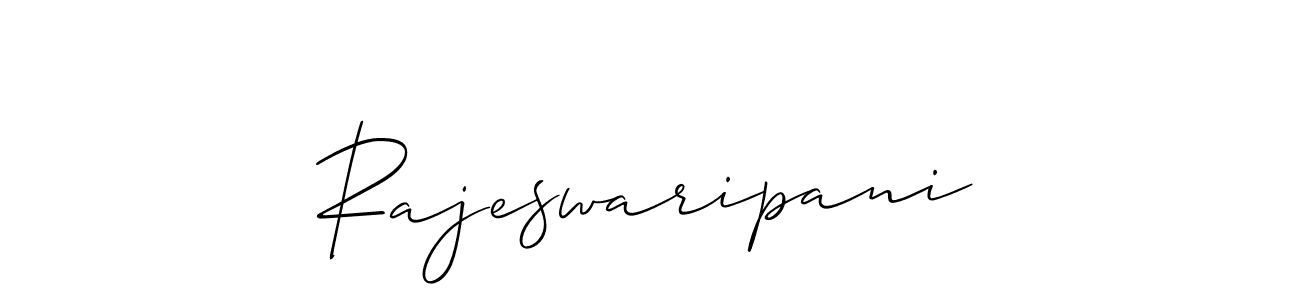 How to make Rajeswaripani name signature. Use Allison_Script style for creating short signs online. This is the latest handwritten sign. Rajeswaripani signature style 2 images and pictures png