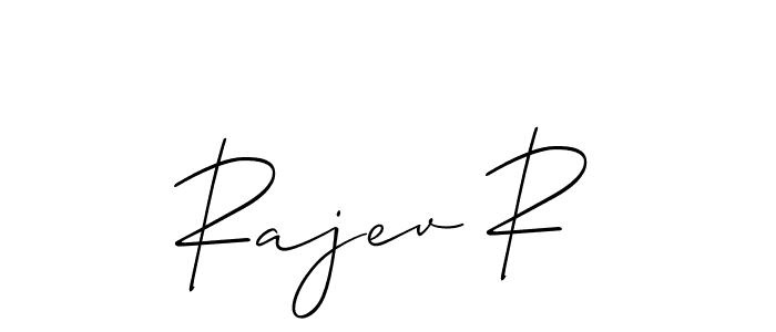 You should practise on your own different ways (Allison_Script) to write your name (Rajev R) in signature. don't let someone else do it for you. Rajev R signature style 2 images and pictures png