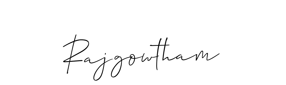 Use a signature maker to create a handwritten signature online. With this signature software, you can design (Allison_Script) your own signature for name Rajgowtham. Rajgowtham signature style 2 images and pictures png