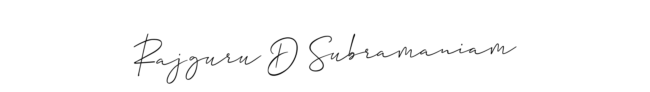Rajguru D Subramaniam stylish signature style. Best Handwritten Sign (Allison_Script) for my name. Handwritten Signature Collection Ideas for my name Rajguru D Subramaniam. Rajguru D Subramaniam signature style 2 images and pictures png