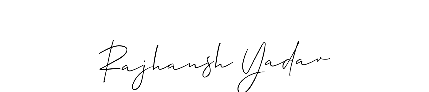 How to make Rajhansh Yadav signature? Allison_Script is a professional autograph style. Create handwritten signature for Rajhansh Yadav name. Rajhansh Yadav signature style 2 images and pictures png