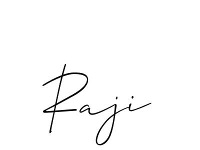 Make a beautiful signature design for name Raji. With this signature (Allison_Script) style, you can create a handwritten signature for free. Raji signature style 2 images and pictures png