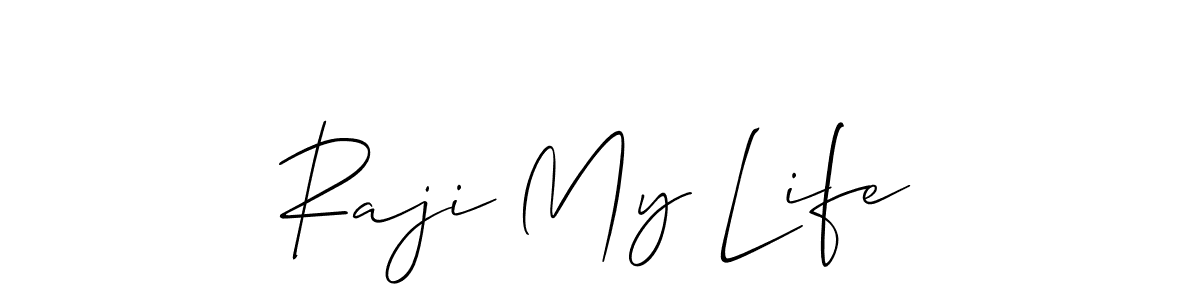 Check out images of Autograph of Raji My Life name. Actor Raji My Life Signature Style. Allison_Script is a professional sign style online. Raji My Life signature style 2 images and pictures png