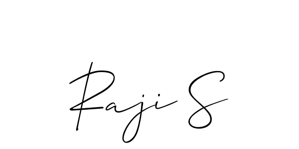 Design your own signature with our free online signature maker. With this signature software, you can create a handwritten (Allison_Script) signature for name Raji S. Raji S signature style 2 images and pictures png