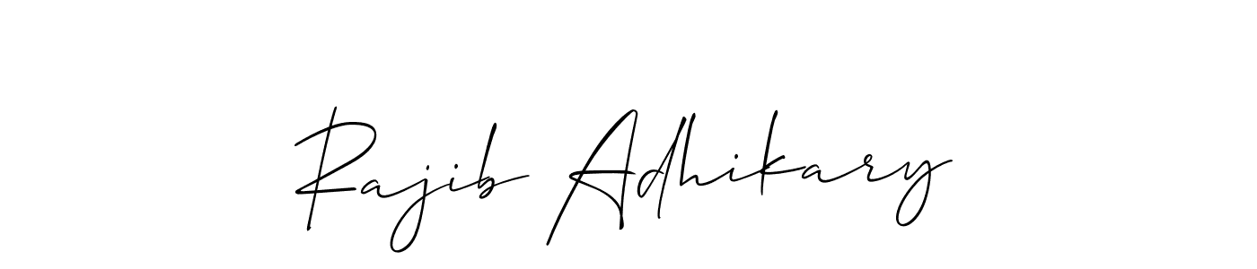 if you are searching for the best signature style for your name Rajib Adhikary. so please give up your signature search. here we have designed multiple signature styles  using Allison_Script. Rajib Adhikary signature style 2 images and pictures png