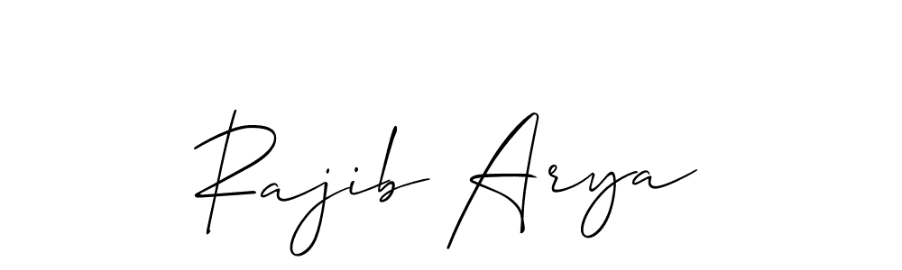 Make a beautiful signature design for name Rajib Arya. With this signature (Allison_Script) style, you can create a handwritten signature for free. Rajib Arya signature style 2 images and pictures png