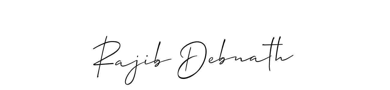 Use a signature maker to create a handwritten signature online. With this signature software, you can design (Allison_Script) your own signature for name Rajib Debnath. Rajib Debnath signature style 2 images and pictures png