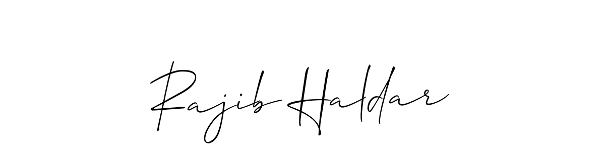 Create a beautiful signature design for name Rajib Haldar. With this signature (Allison_Script) fonts, you can make a handwritten signature for free. Rajib Haldar signature style 2 images and pictures png