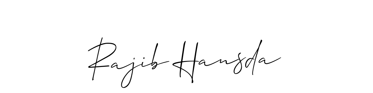 How to make Rajib Hansda signature? Allison_Script is a professional autograph style. Create handwritten signature for Rajib Hansda name. Rajib Hansda signature style 2 images and pictures png